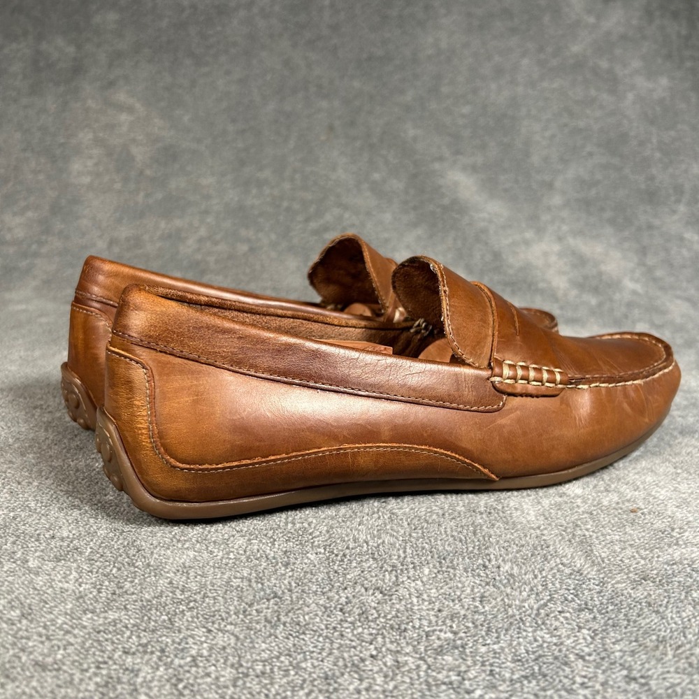Florsheim Driver Penny Loafer Mens Cognac Brown Leather Shoes Size 9.5M - Picture 5 of 11
